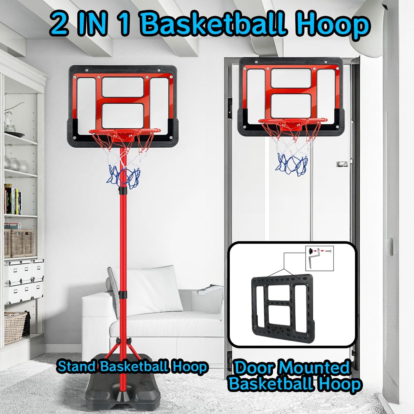 Shylizard Boys Toy Gifts For 3 4 5 6 7 8 Years Old, Kids Basketball Hoop Adjustable Height 3.5Ft-6.2Ft, Mini Basketball Hoop For Kid Boys, Basketball Goal Toys Outdoor Indoor Game Gifts For Boys