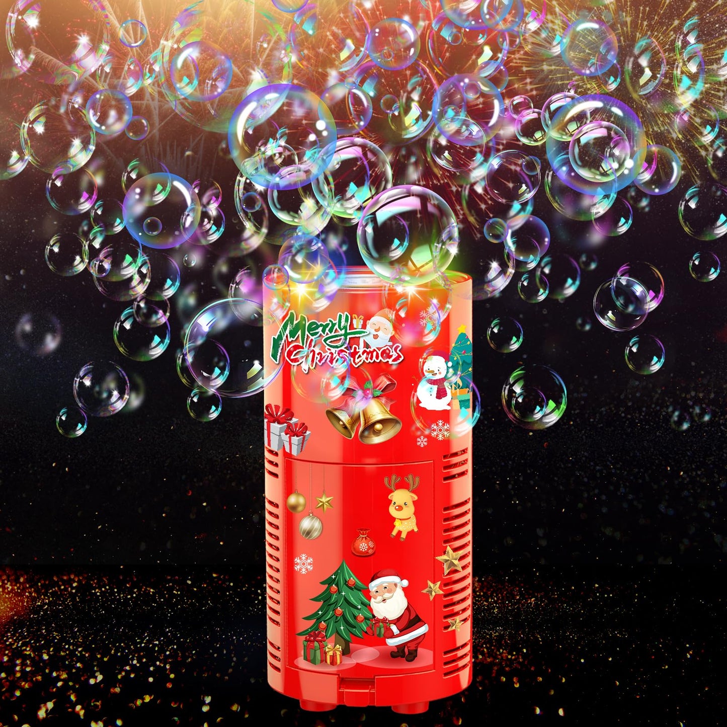 Ivtivfu  Bubble Machine with Lights for Party (13 Holes)  Firework Bubble Machine  Kids Bubble Machine with Closeable Sound  Party  Christmas  Chinese New Year