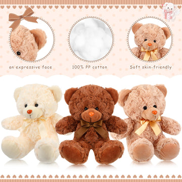 Civaner 9 Packs 8 Inch Valentine'S Day Bear Stuffed Animals Bulk In 9 Colors Plush Bears Doll Toys For Graduation Birthday Weddi