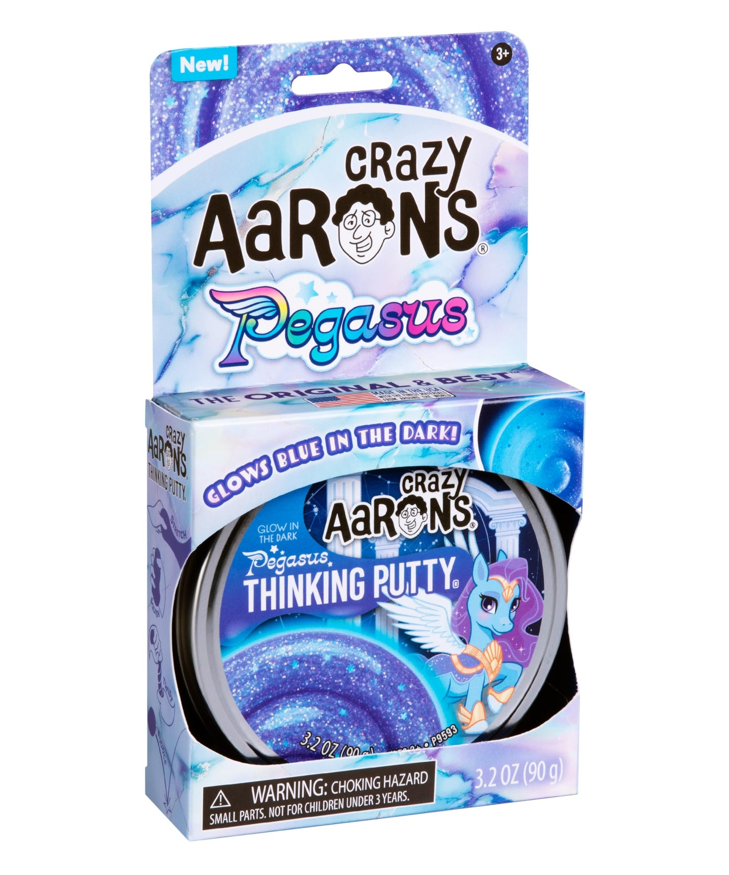 Crazy Aarons 4    Glow In The Dark Pegasus Thinking Putty 90 Grams - Never Dries Out - Sensory Play Putty - Creative Toy For Kid