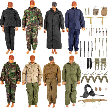 Sixpoints 8 Set 1/6 Scale Camo Military Uniforms Suit & Lots Harness Bag Accessories Fit For 12'' Gi Joe Ultimate Soldier Male M