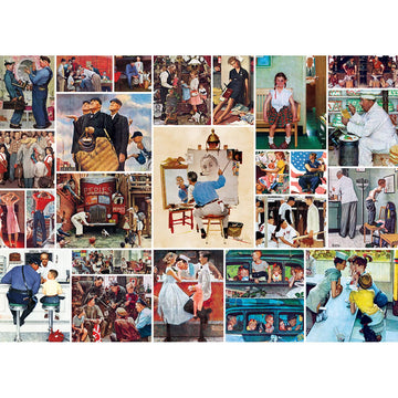 Masterpieces 1000 Piece Jigsaw Puzzle For Adults, Family, Or Youth - Rockwell Collage - 19.25''X26.75''