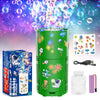 PANACARE Bubble Machine for Kids  Bubble Blower 10000+ Bubble per Min/Lights/DIY Stickers/Rechargeable battery/80ml Solution Automatic Bubble Toy for Kids Summer Outdoor Party Wedding