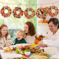12 Sets Thanksgiving Wreath Decorations, Thanksgiving DIY Foam Wreath Signs Fall Craft Kit Turkey Maple Leaves Pumpkin Foam Stic