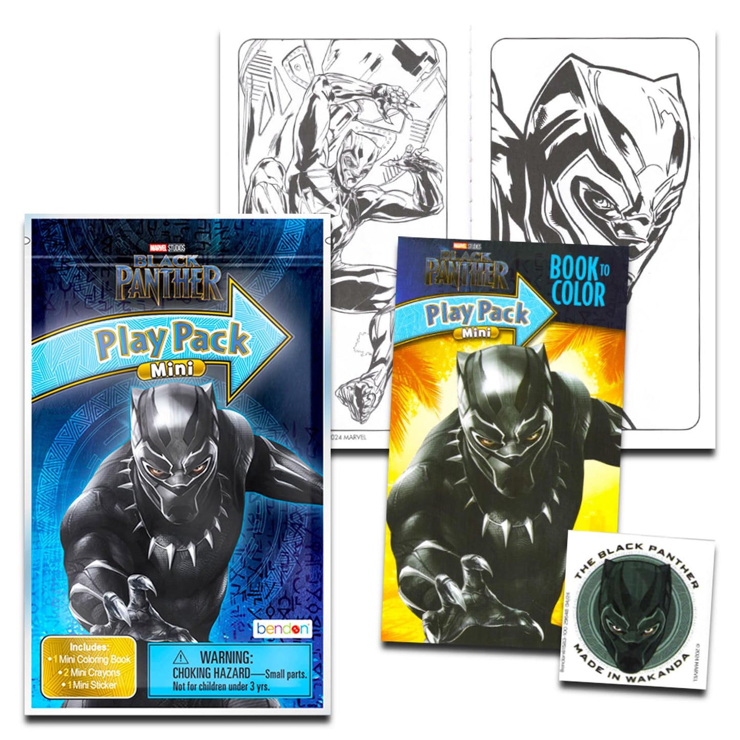 Marvel Black Panther Mini Party Favors Set - Bundle of 24 Grab n Go Play Packs with Coloring Pages, Stickers, More | Black Panth