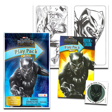 Marvel Black Panther Mini Party Favors Set - Bundle of 24 Grab n Go Play Packs with Coloring Pages, Stickers, More | Black Panth