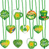 16pcs St. Patrick's Day Necklace bead Shamrock Bead Pendant Necklace for Party Costume Accessories Mardi Gras Party Decor