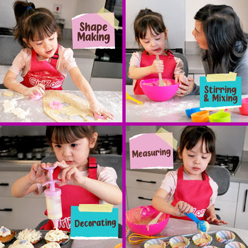 GirlZone Little Baker's Bakery Set, 40pc Kids Baking Set with Baking Utensils for Kids, Apron and Recipes to Make Yummy Baked Go