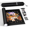 Becko Us 2000 Piece Jigsaw Puzzle Mat Roll Up With Black Pump & Drawstring Storage Bag, Black Felt Mat For Easy Transport & Storage, Portable Puzzle Saver For 2000 1500 1000 500 Pieces Jigsaw Puzzles