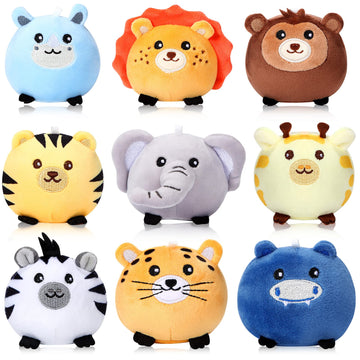Skylety 9 Pcs Mini Plush Stuffed Animals Bulk 3.15 Inch Cute Soft Decompress Animals Plush Toys For Baby Shower Birthday Party Gifts Classroom Prizes Easter Basket Stuffers(Forest Animals)