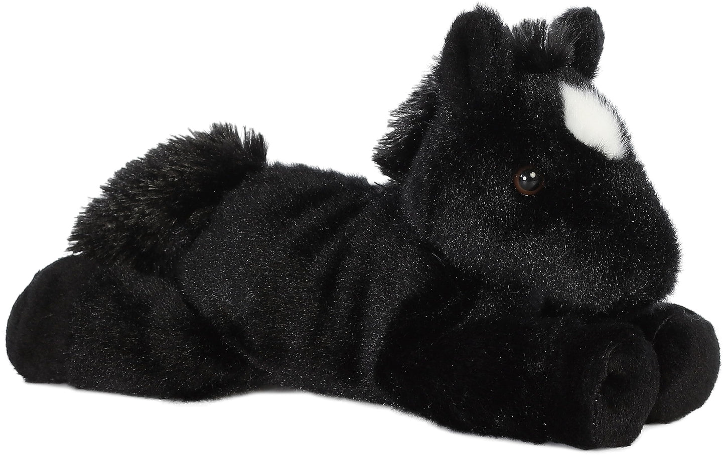 Aurora Mini Flopsie Beau Stuffed Animal, 8" Black Polyester Plush, Kid-Friendly Companion, Model 16640