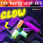 Feifeiya Glow in the Dark Chalk - 12 Pcs Washable UV Sidewalk Chalk, 6 Neon Colors for Parties & Outdoor Drawing, Model SAW-Feifeiya-0896
