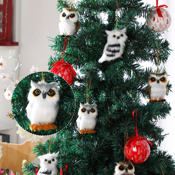 Hydren 8 Pieces Valentines Day Gifts Mini Stuffed Owl Plush Toy 3.2 Inch Soft Owl Stuffed Animal Gray Snowy Owl Plush White Owl