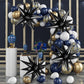 60 Pcs Black Star Balloons Explosion 12 Point Foil Cone Balloons Magic Starburst Balloons Large For Wedding Anniversary Backdrop