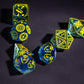 Cusdie 7-Piece Sharp Edges Dnd Dice Set With Pirate Design - Perfect For Tabletop Rpgs Board Games Gifting And Collecting(Blue W