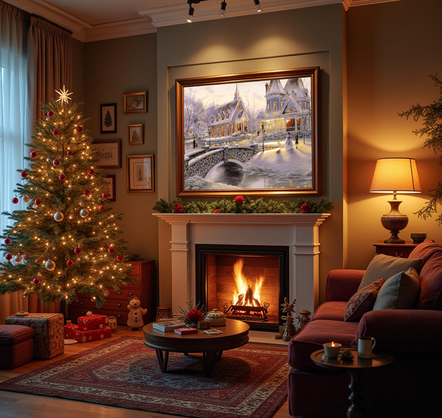 Jigsaw Puzzles for mature-themeds  Thomas Winter Holiday -Kinkade Jigsaw Puzzles for mature-themeds 1000 Pieces and Up  Christmas Puzzles Gift for Women &Mom