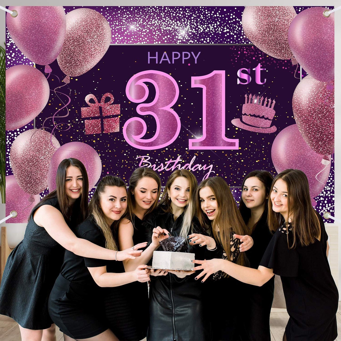31St Birthday Decorations For Girls Imisi Happy Birthday Banner Pink Decorations For A Party Birthday Backdrop For Women