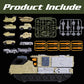 XDUOYJOY Military Tank Toy Sets with Launchable Missiles, Army Toys with 9 Vehicles, Helicopter Trucks Army Men Action Figures,
