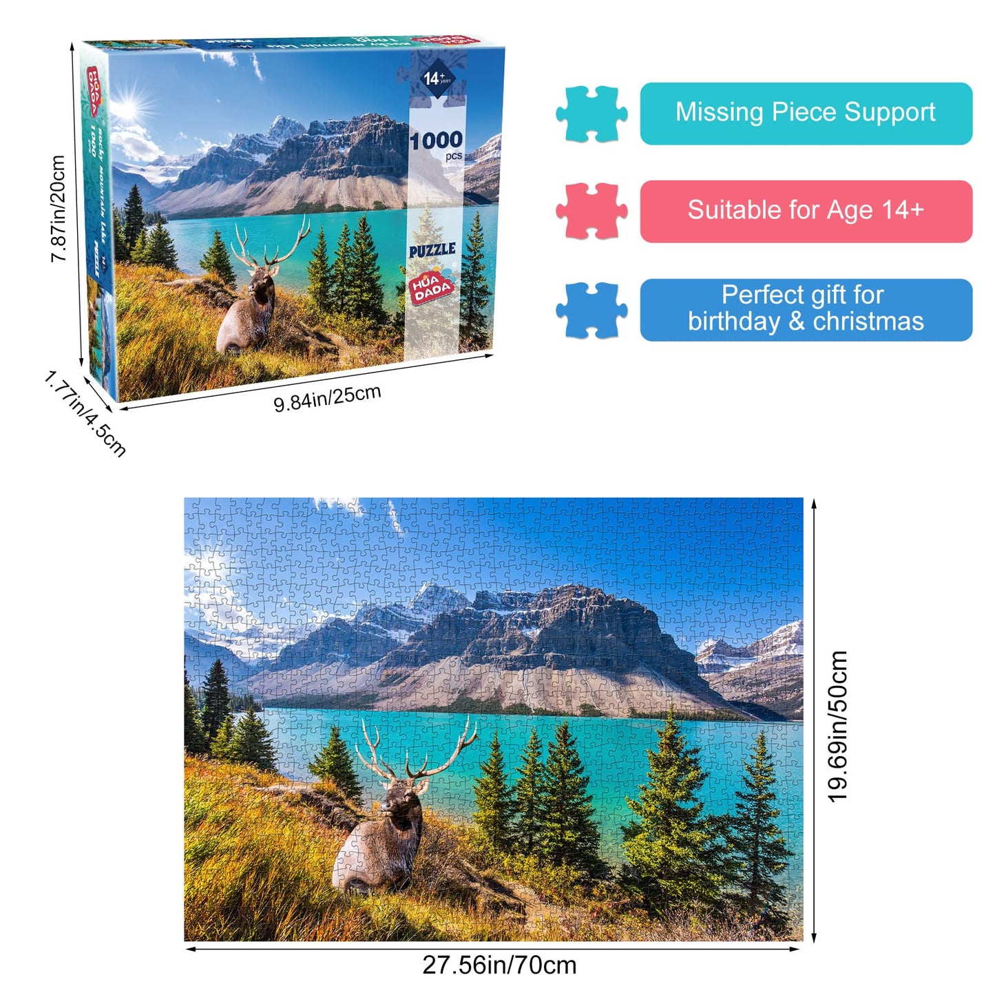 Jigsaw Puzzles for mature-themeds 1000 Piece Puzzle for mature-themeds 1000 Pieces Puzzle 1000 Pieces-Canadian Rocky Mountain Lake