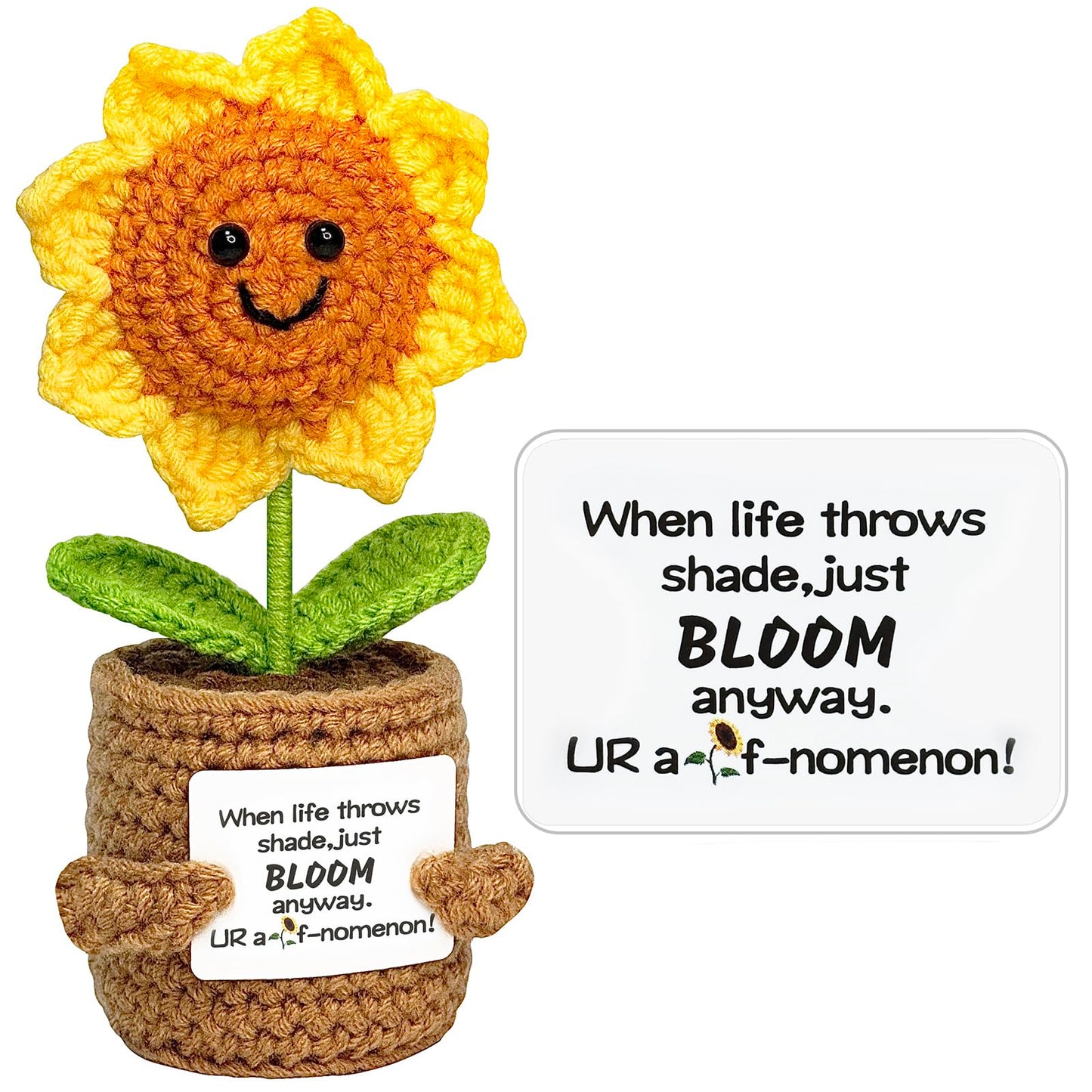 Funny Positive Crochet Sunflower Gifts for Women Men  Emotional Support Gift for Best Friend Coworker Classmate and Sister  Cool Birthday Gift for Teens Girls Boys  Encouragement Gifts for Women Men