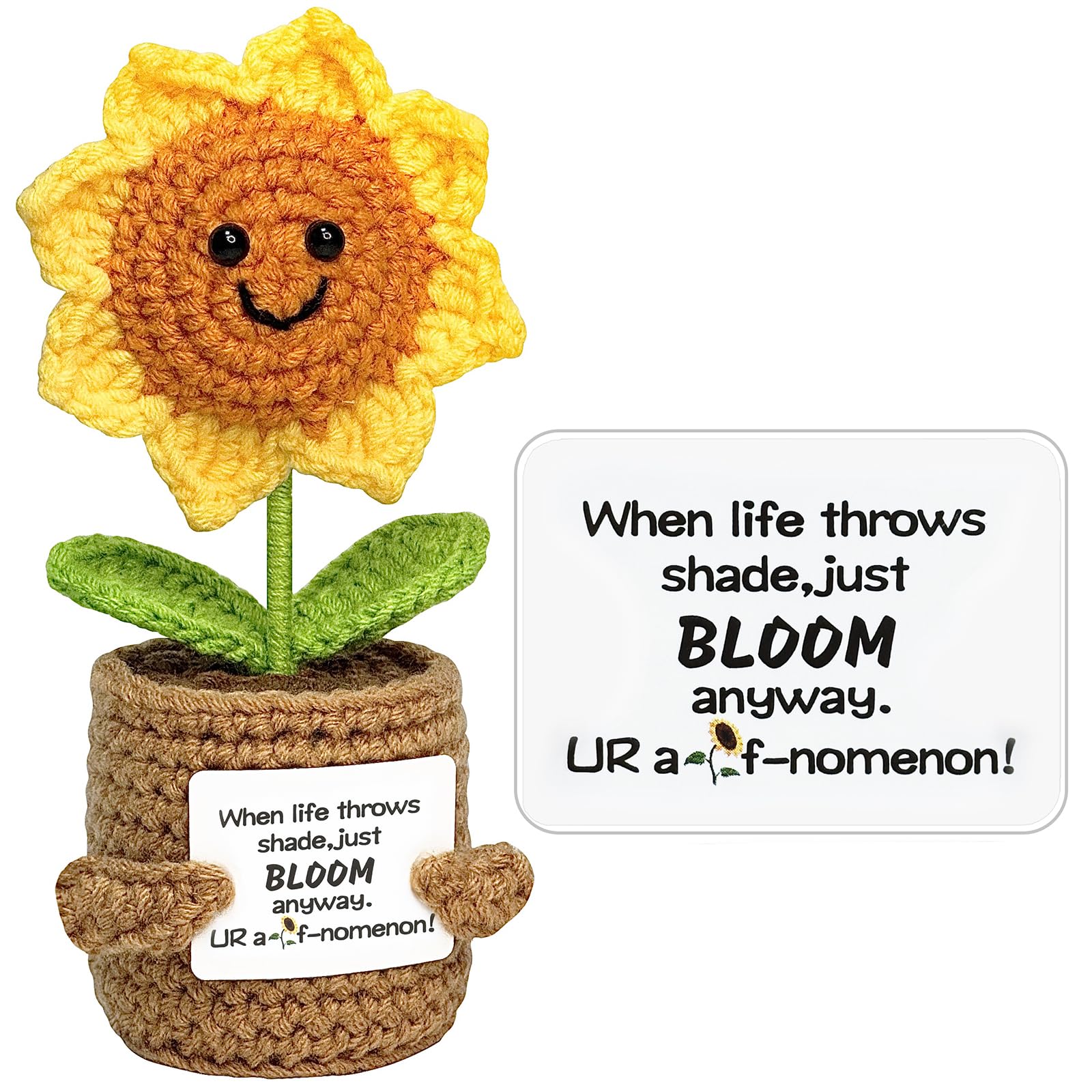 Funny Positive Crochet Sunflower Gifts for Women Men  Emotional Support Gift for Best Friend Coworker Classmate and Sister  Cool Birthday Gift for Teens Girls Boys  Encouragement Gifts for Women Men