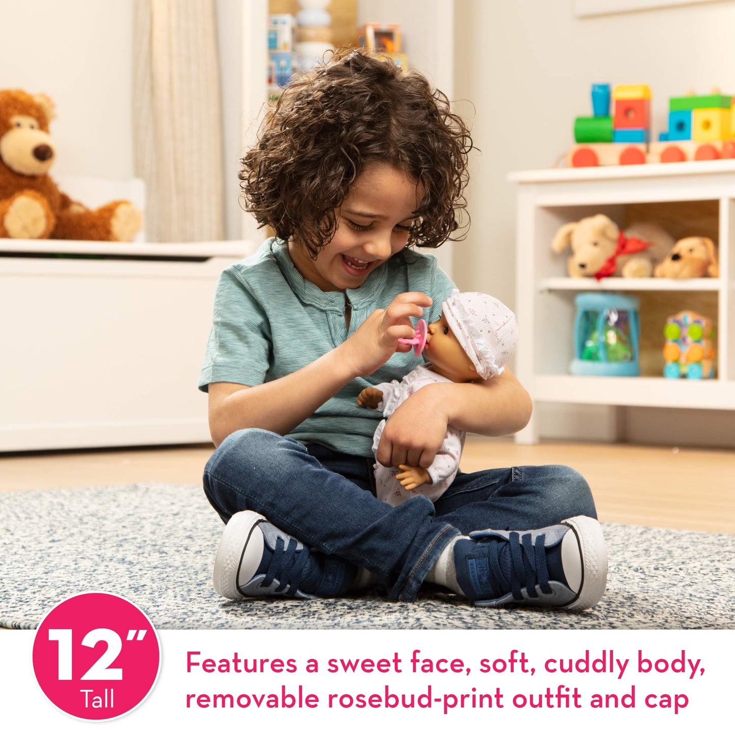 Melissa & Doug Mine To Love Mariana 12' Poseable Baby Doll With Romper, Hat