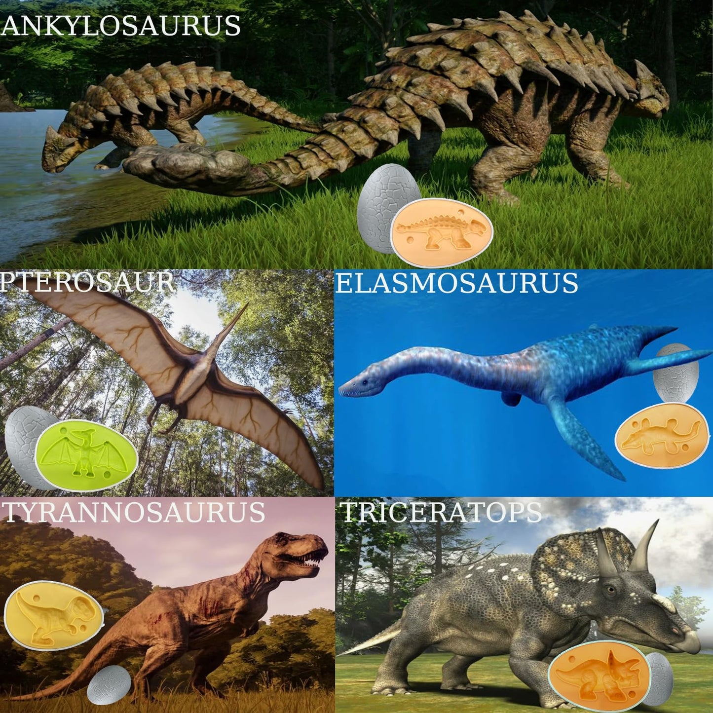 Iceacrin Playdough Dinosaur Eggs Sets, Easter Basket Stuffers for Toddler, Playdough Sets for Kids Ages 4-8, Easter Dino playdoh