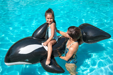 H2Ogo! Jumbo Whale Rider Inflatable Pool Float