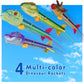 Gizzjoy Dinosaur Toy Rocket Launcher For Kids - Launch Up To 100 Ft, 4 Rockets, Outdoor Outside Toys For Kids, Dinosaur Toys, Bi