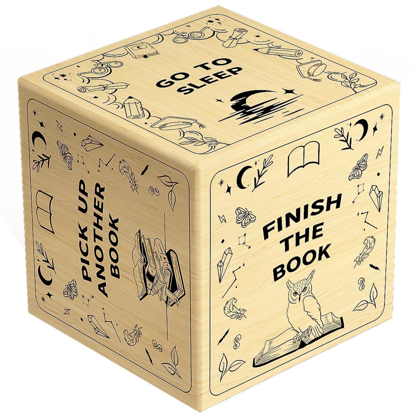 BALGELI Book Decision Dice for Couples - Wood Gift for Book Lovers, Beige, Ideal for Valentines Day Date Night