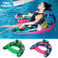 Wernnsai Inflatable Pool Float Chair - 2 Pack Pool Hammock Float Or Adults With Cup Holder Backrest Portable Water Hammock Lounges Seat Swimming Pool Party Toy Floaties Beach Floaty
