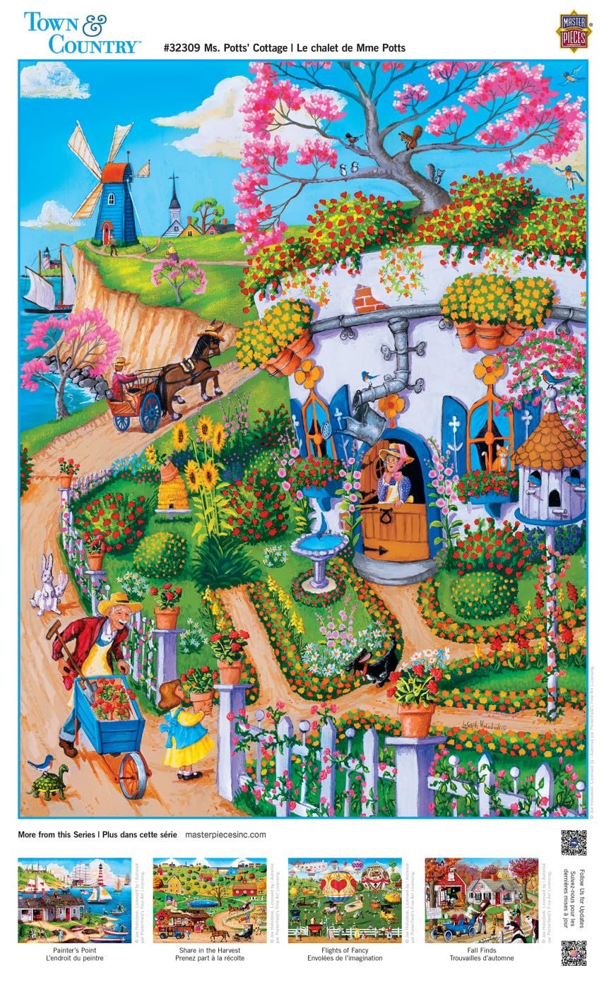 MasterPieces Town & Country - Ms. Potts Cottage 300pc Ezgrip Puzzle - Jigsaw Puzzle with Vibrant Artwork and Durable Pieces - Fun Family Activity  Brain Challenge  and Educational Entertainment