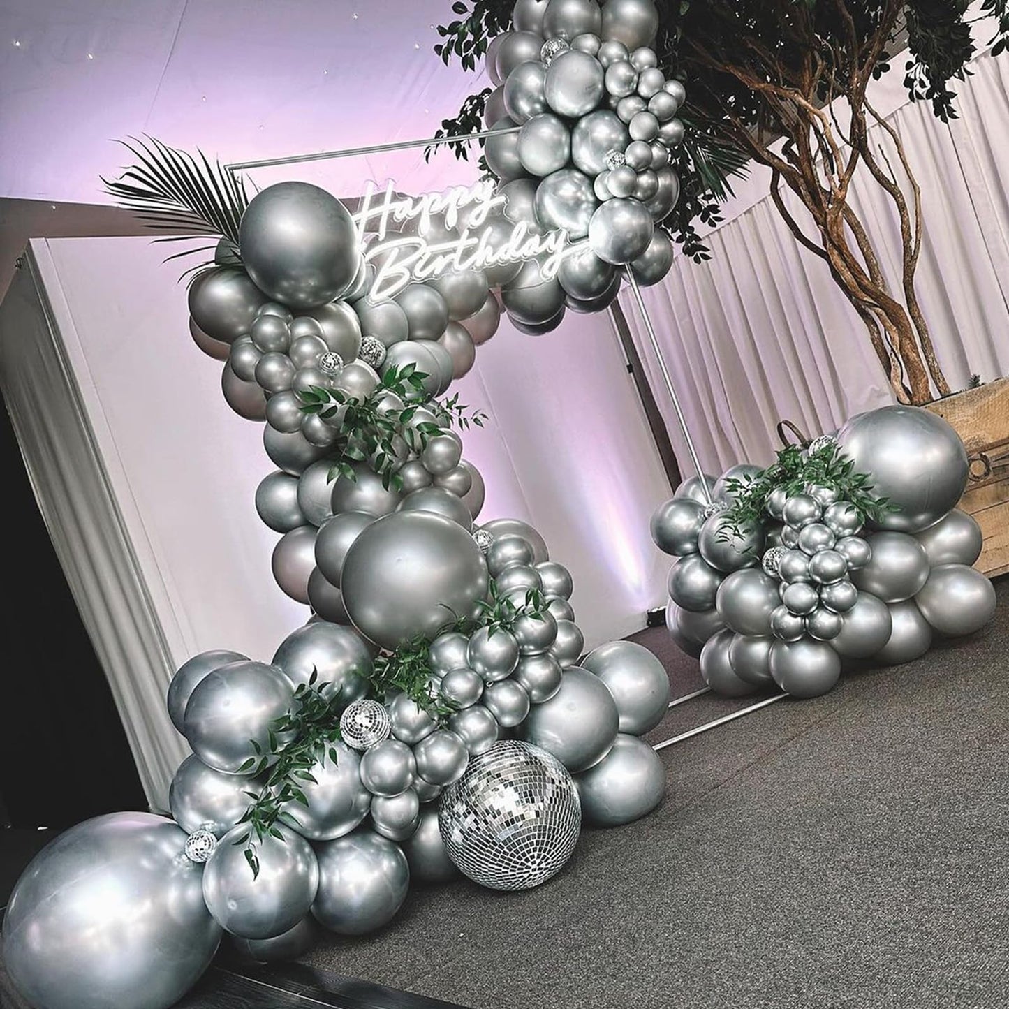 Jobkoo 60Pcs Metallic Silver Balloons 5Inch Shiny Chrome Silver Balloon Silver Metallic Party Balloons Small Silver Chrome Heliu