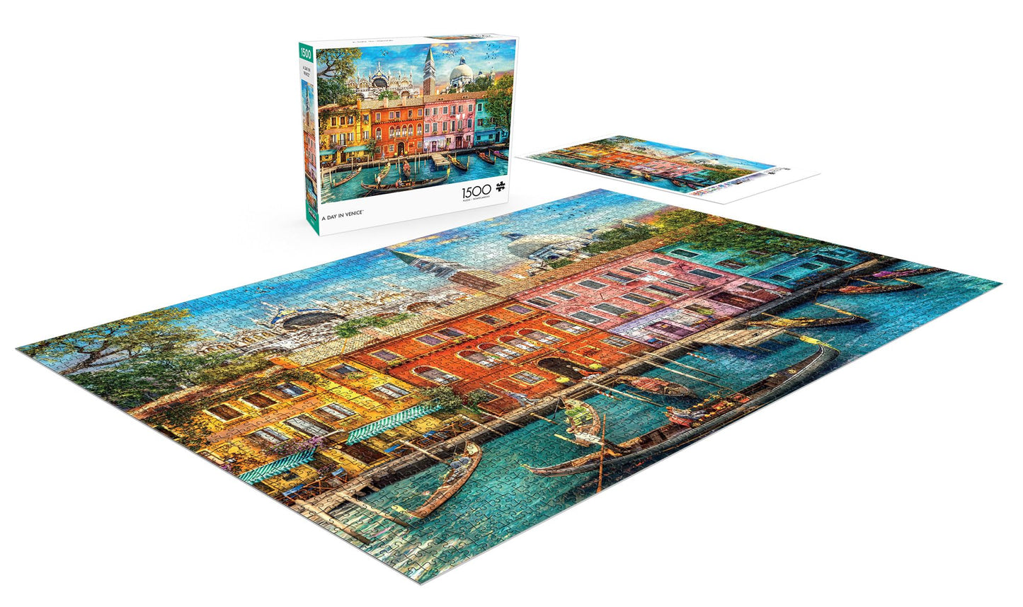 Buffalo Games - Dominic Davison - A Day In Venice - 1500 Piece Jigsaw Puzzle For Adults -Challenging Puzzle Perfect For Game Nights - Finished Size Is 38.50 X 26.50