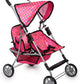 Toy Doll Stroller - Pretend Play Doll Stroller For Dolls - Toy Stroller With Storage Basket For Doll Accessories Set - Polka Dot