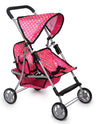 Toy Doll Stroller - Pretend Play Doll Stroller For Dolls - Toy Stroller With Storage Basket For Doll Accessories Set - Polka Dot