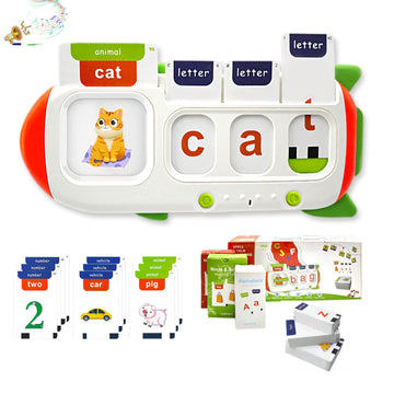 Hubfivy Talking Flash Cards For Toddlers 2 3 4 5 6 7 8,Sight Words Sensory Montessori Learning Toys With Autism,Cvc Word Spellin