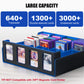 Kabinka Trading Card Storage Box With Commander Display, 4-Row Deck Case With Removable Lid; 2400+ Card Deck Box For Mtg Tcg Spo