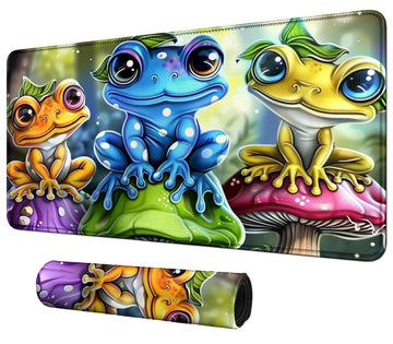 Bfdhgqzc Cute Frogs Mushrooms For Mtg & Tcg Playmat Mouse Pad, 24'''' X 14'''' Game Mat For Mtg/Rpg/Ccg Trading Card Game Playma