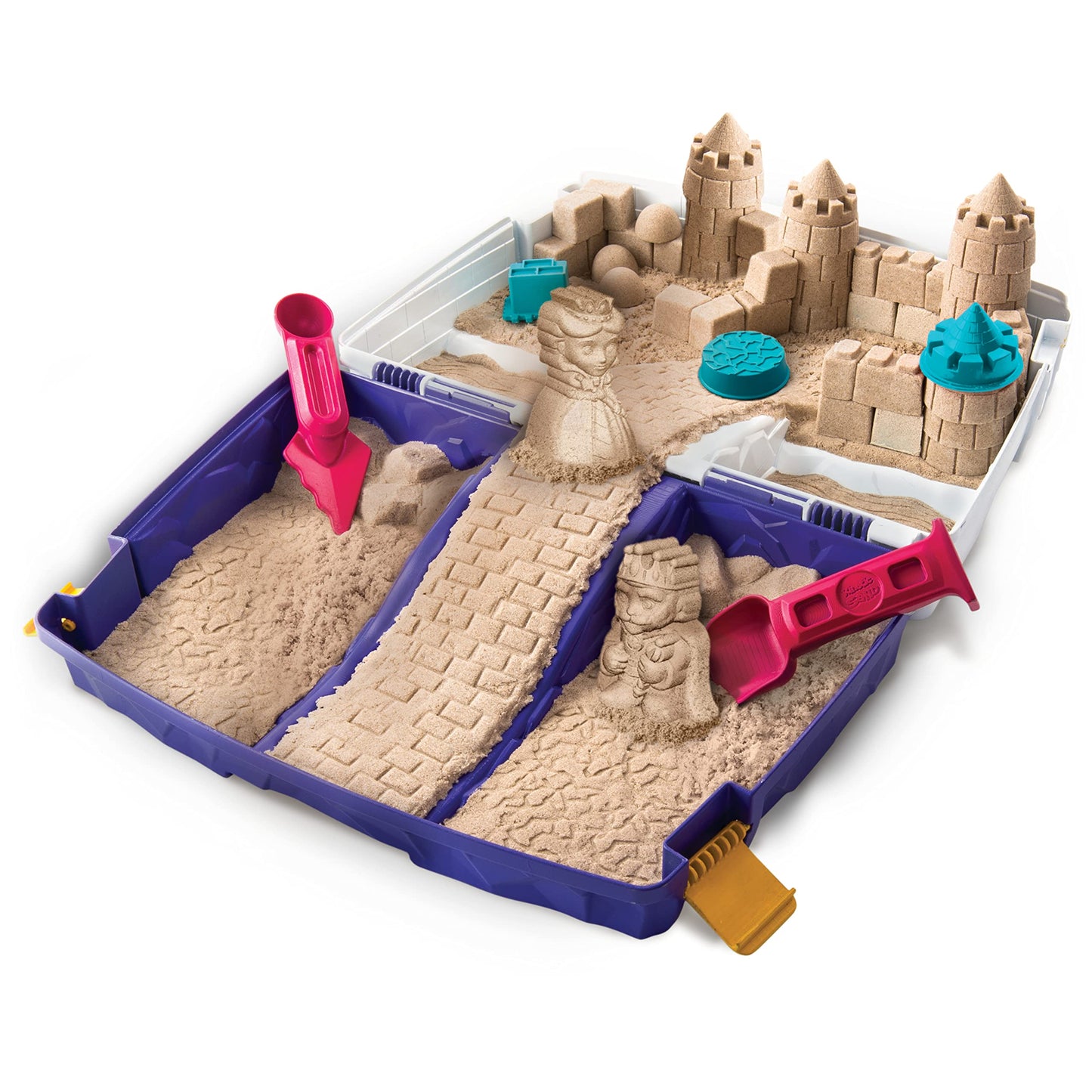 Kinetic Sand, Folding Sand Box with 2lbs of Kinetic Sand, Includes Molds and Tools, Play Sand Sensory Toys for Kids Ages 3 and u