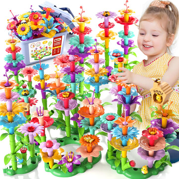 Garbo Star Girl Toys For 2 3 4 5 6 Year Old Girls Birthday Gift, Flower Garden Building Toys Set For Girls Toddlers Kids Ages 3-