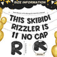 Fulmoon Pre Strung This Skibidi Rizzler Is 11 No Cap Glitter Banner 11th Birthday Party Decorations, Funny Birthday Sign, Party