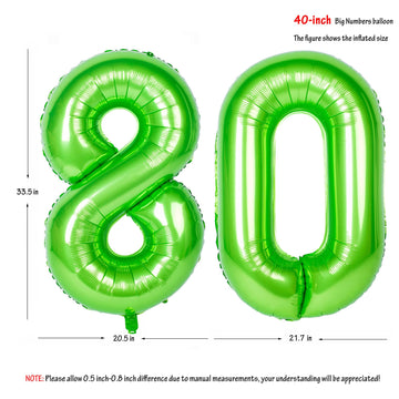 Number Balloons 40 Inch Green Birthday Party Decorations 80St Digital Jumbo Helium Foil Mylar Balloon