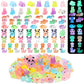 Seenelling 240 Pcs Mini Resin Animals 10 Adorable Style Miniature Resin Animals Tiny Luminous Animals Figures Bulk for Micro Gar