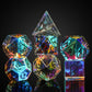 Udixi Prism Glass Dice Set 7Pcs Rainbow Glass Dnd Dice With Gift Box For Dungeons And Dragons D&D Table Games (Medusa)
