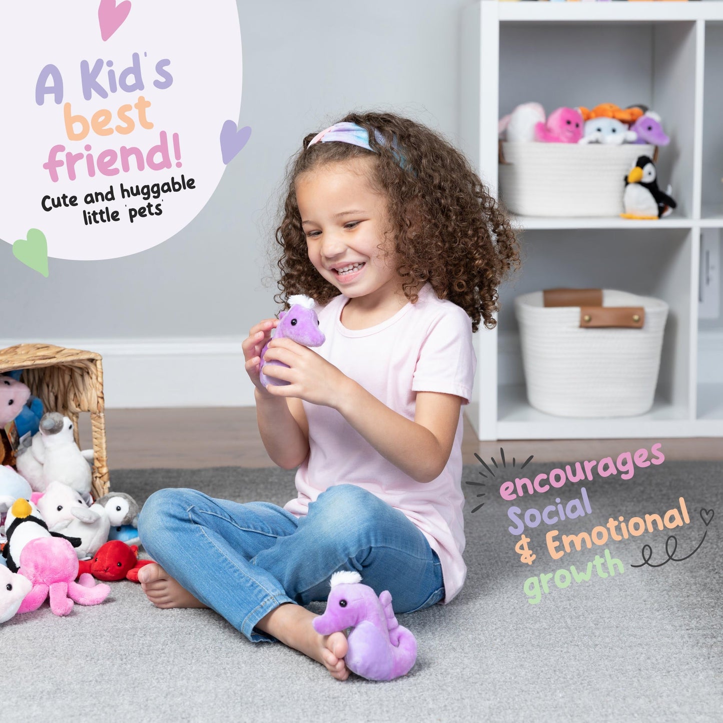 Forest & Twelfth Stuffed Sea Horse, Single Mini Stuffed Animal Plush Toy For Kids, Ocean Party Favors And Goody Bags, Classroom