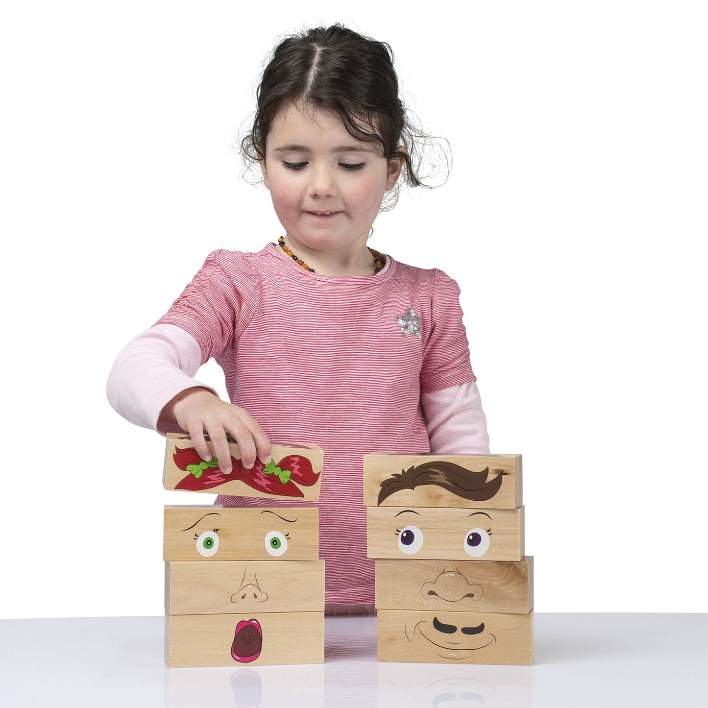 The Freckled Frog - Ff550 How Am I Feeling Blocks - Ages 1+ - Mix And Match Pieces To Make Expressive Faces - 4,000+ Variations - Social Emotional Learning Toy For Toddlers
