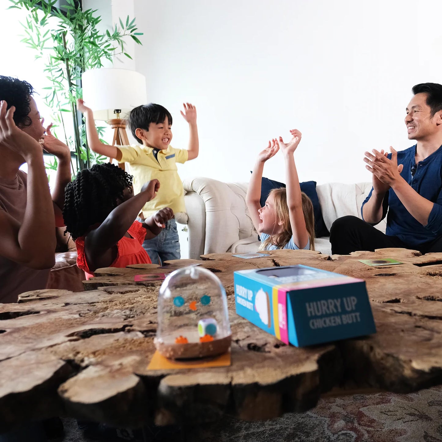 Exploding Kittens Hurry Up Chicken Butt Card Game - 2-6 Players, Ages 4+, Fun Family Game, Cardstock, White, Model HUCB-CORE-3