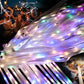 AUGFRYZIAN 30 Pieces Light up Wedding Wands with Ribbons & Bells -LED Silk Wedd Fairy Wands Streamers with Warm White & Colorful