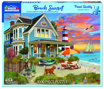 White Mountain Puzzles Beach Sunset, 1000 Piece Jigsaw Puzzle